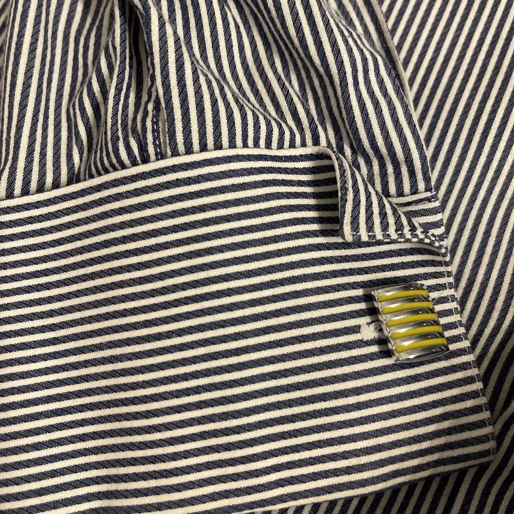 Ike Behar Neiman Marcus Mens French Cuff Pinstripe Dress Shirt cufflink Work‎